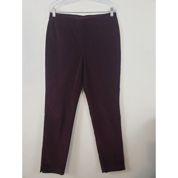 (9) J. Jill Corduroy Womens Pants Size 10 Tall Stretch Pull on Burgundy Corduroy - Picture 1 of 7
